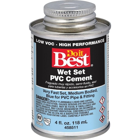 All-Source 4 Oz. Medium Bodied Blue PVC Cement 018404-24
